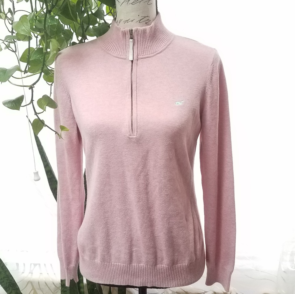 Vineyard Vines Pink Preppy Zip Sweatshirt Jacket